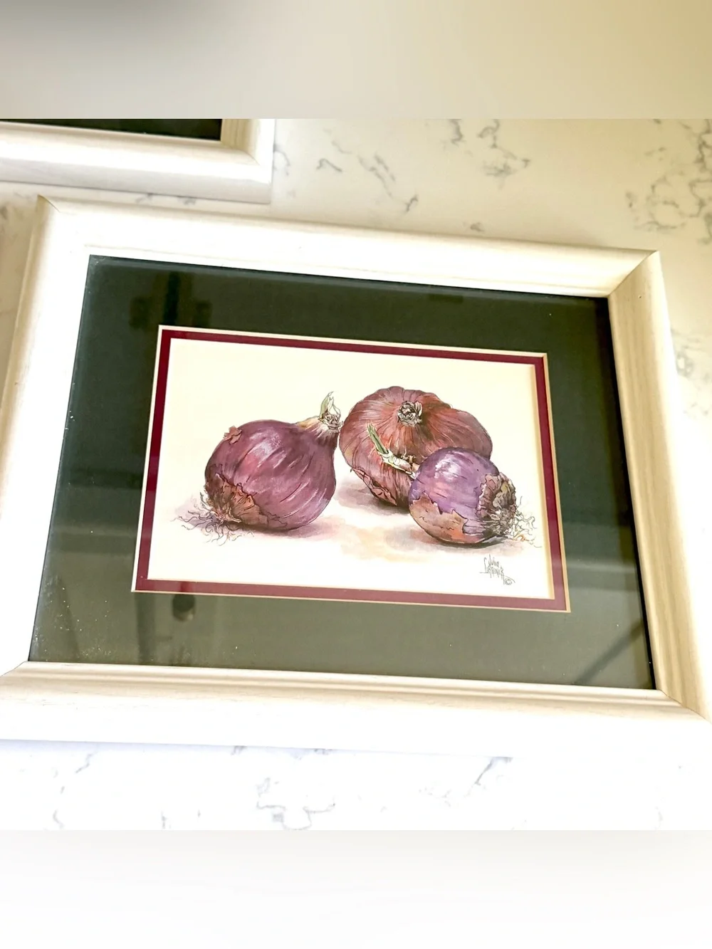 Vegetable Watercolor Art Prints Vintage Onion Asparagus Cabbage Framed Wall Art